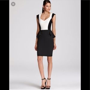 Erin Featherston Black and White Peplum Dress